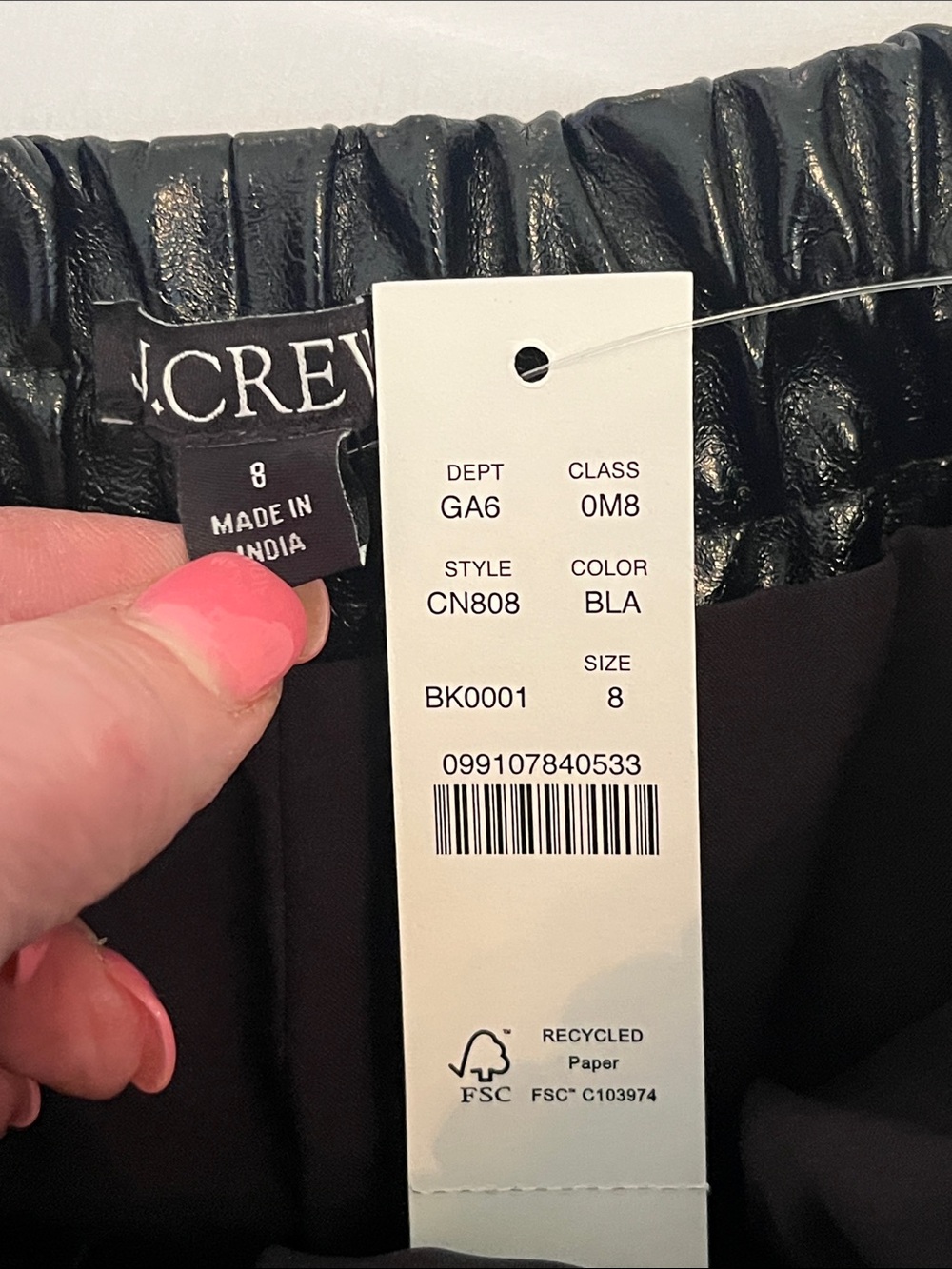 NWT J. Crew Patent Faux Leather Boxer Shorts - Picture 5 of 9